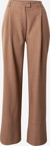 Soft Rebels Wide leg Pleat-Front Pants 'Sibylle' in Brown: front