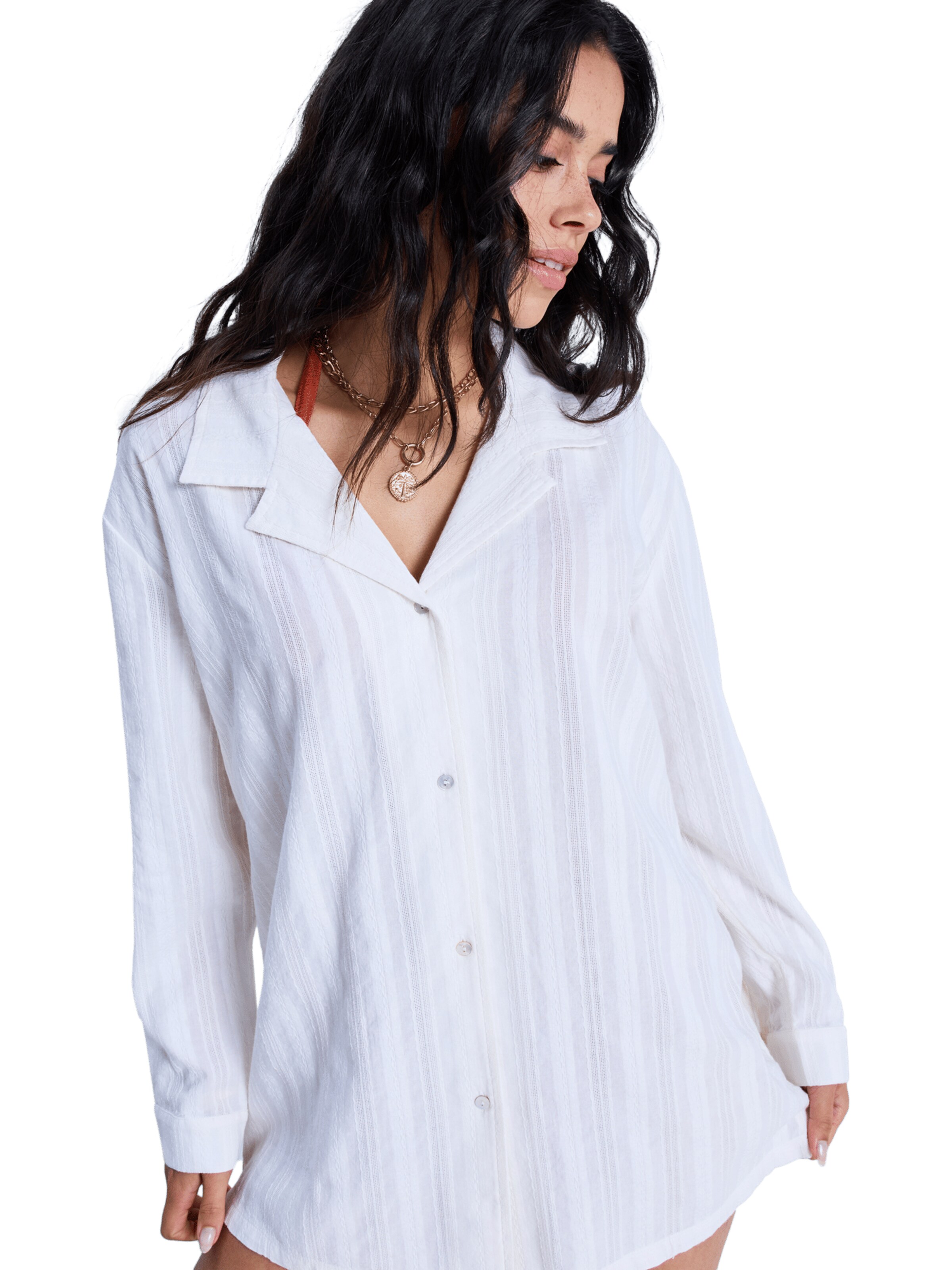 ROXY Blouse 'Sunset Back' in White: front
