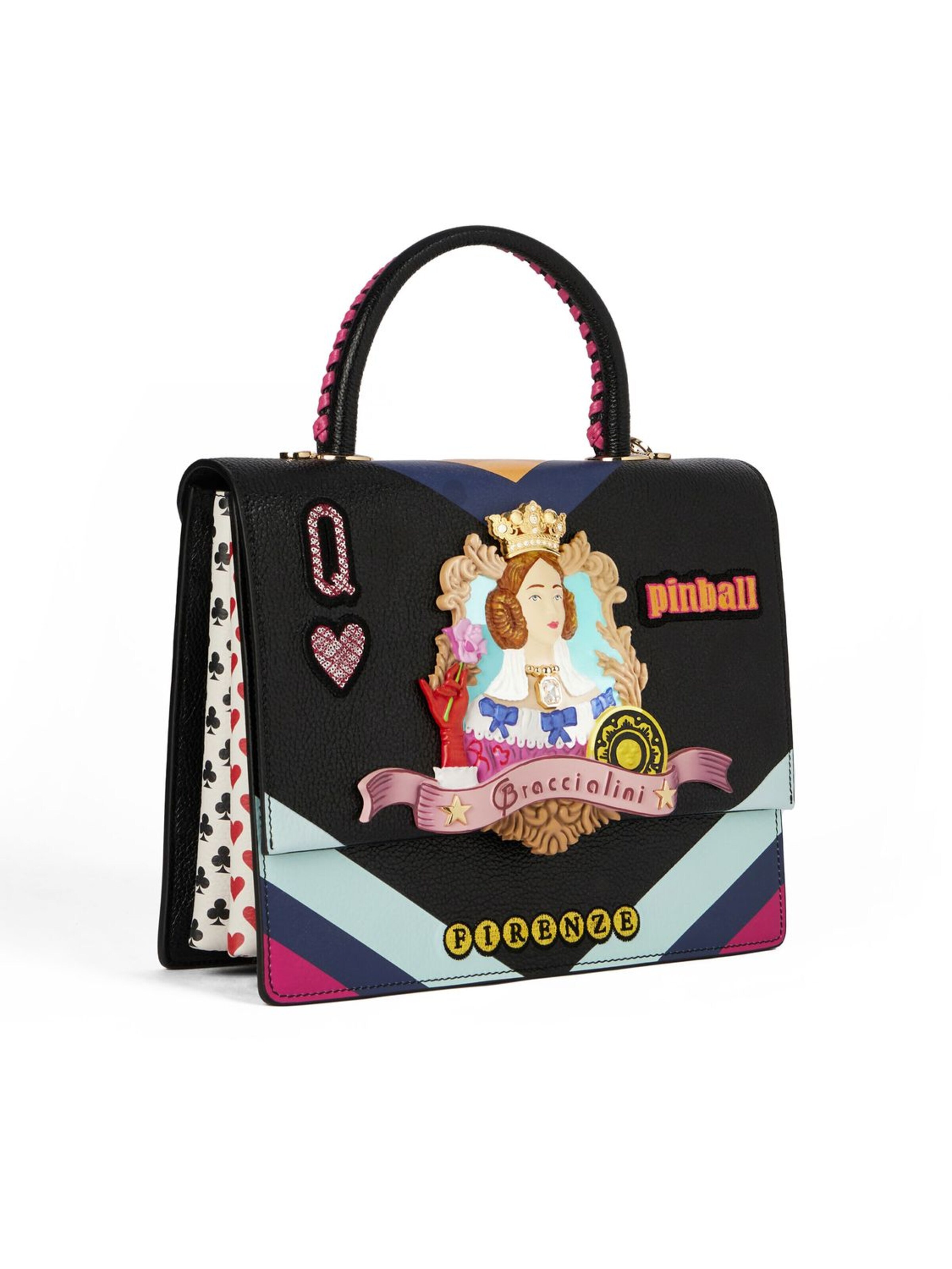Braccialini - Bolso de mano 'Audrey Regina Di Cuori' en negro