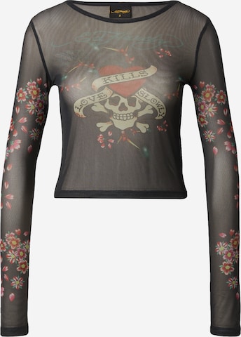 Tricou de la Ed Hardy pe negru: față