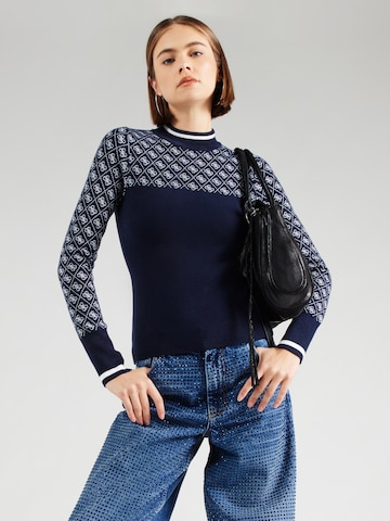 Pulover de la GUESS pe albastru: față