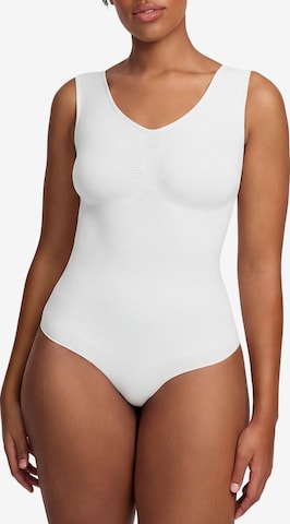 cfab (formerly creamy fabrics) - Body moldeador 'Tank Bodysuit Sculpting Shapewear mit Slip' en blanco: frente