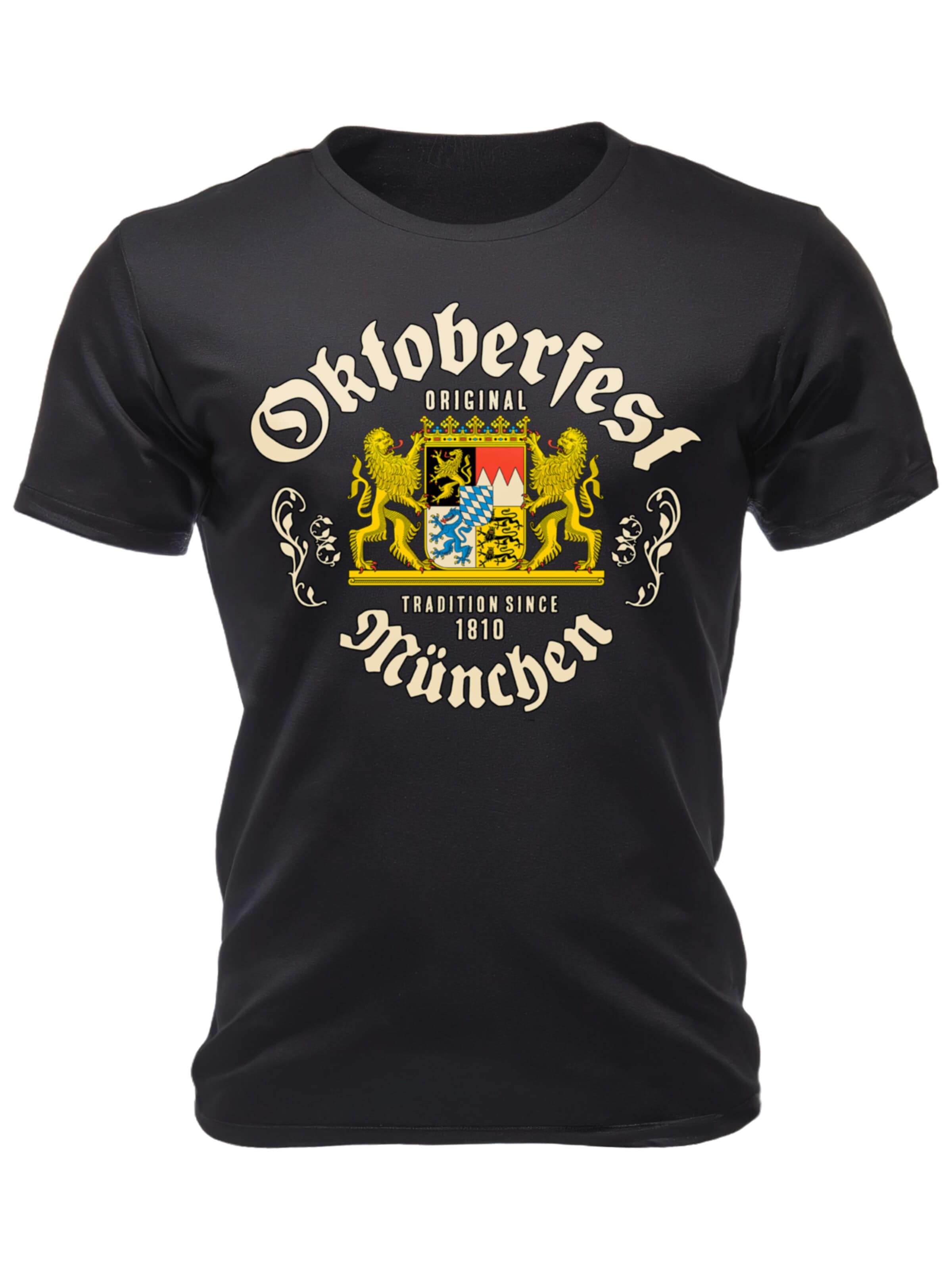 Lobo Negro Traditional Shirt 'OF-Bayern-Schwarz' in Black: front