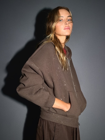 Bershka Sweatvest in Bruin