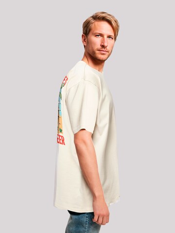 F4NT4STIC T-Shirt 'Summer Time Vintage Beer Cartoon' in Beige