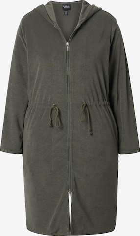 Ulla Popken Bademantel in Grau: Vorderseite