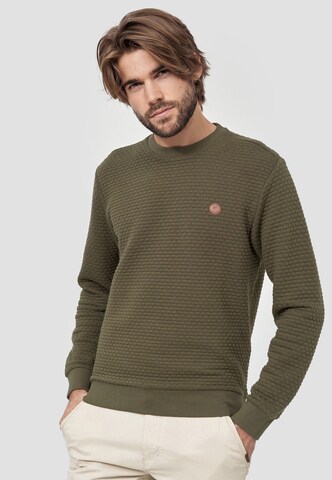 INDICODE JEANS Sweatshirt 'Dash' in Groen: voorkant