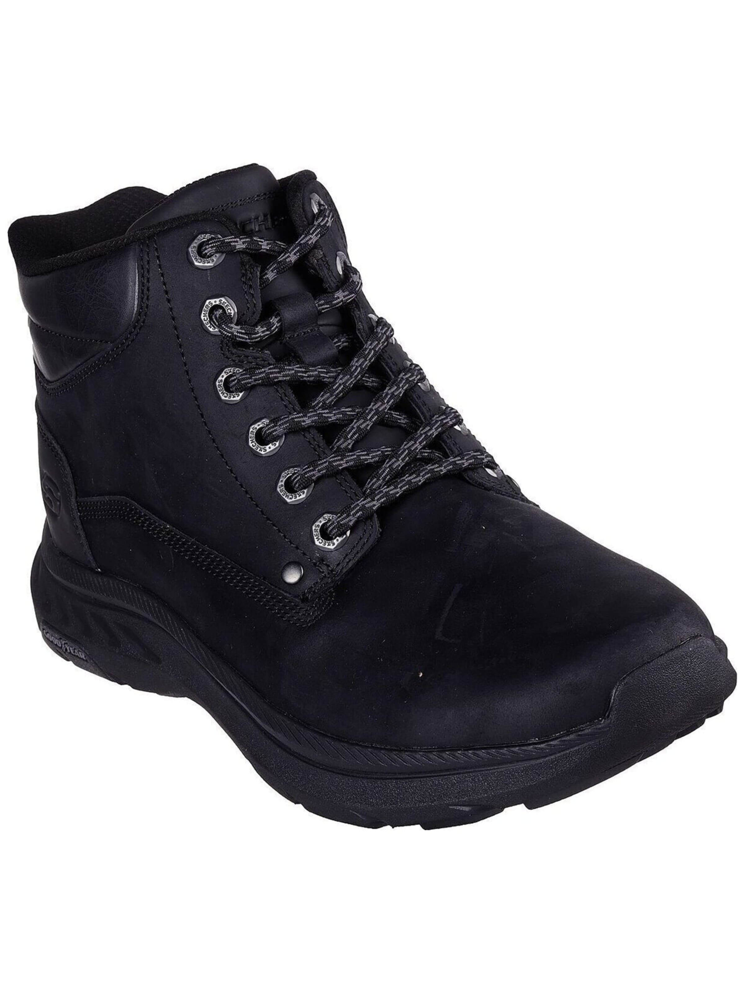 SKECHERS Gležnarji z vezalkami 'Pollard - Waylon' | črna barva: sprednja stran