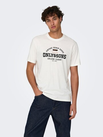 Only & Sons T-shirt 'LENNY LIFE' i vit