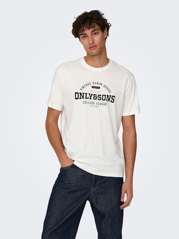 Only & Sons Μπλουζάκι 'LENNY LIFE' σε λευκό