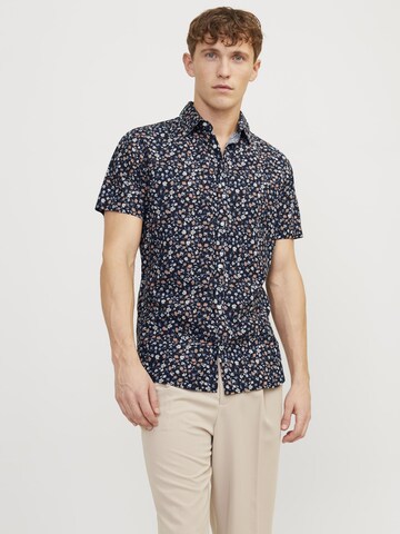 mėlyna JACK & JONES Priglundantis modelis Marškiniai 'Summer': priekis