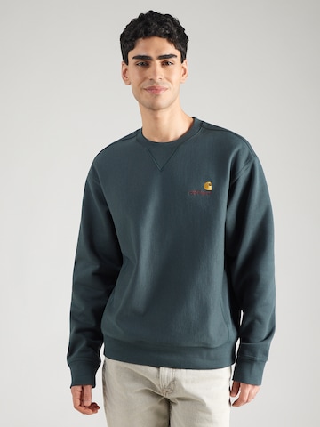 Carhartt WIP - Sweatshirt 'American Script' em verde: frente