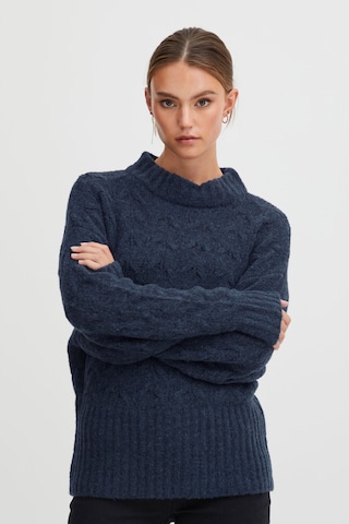 PULZ Jeans Strickpullover 'ASTRID' in Blau: predná strana