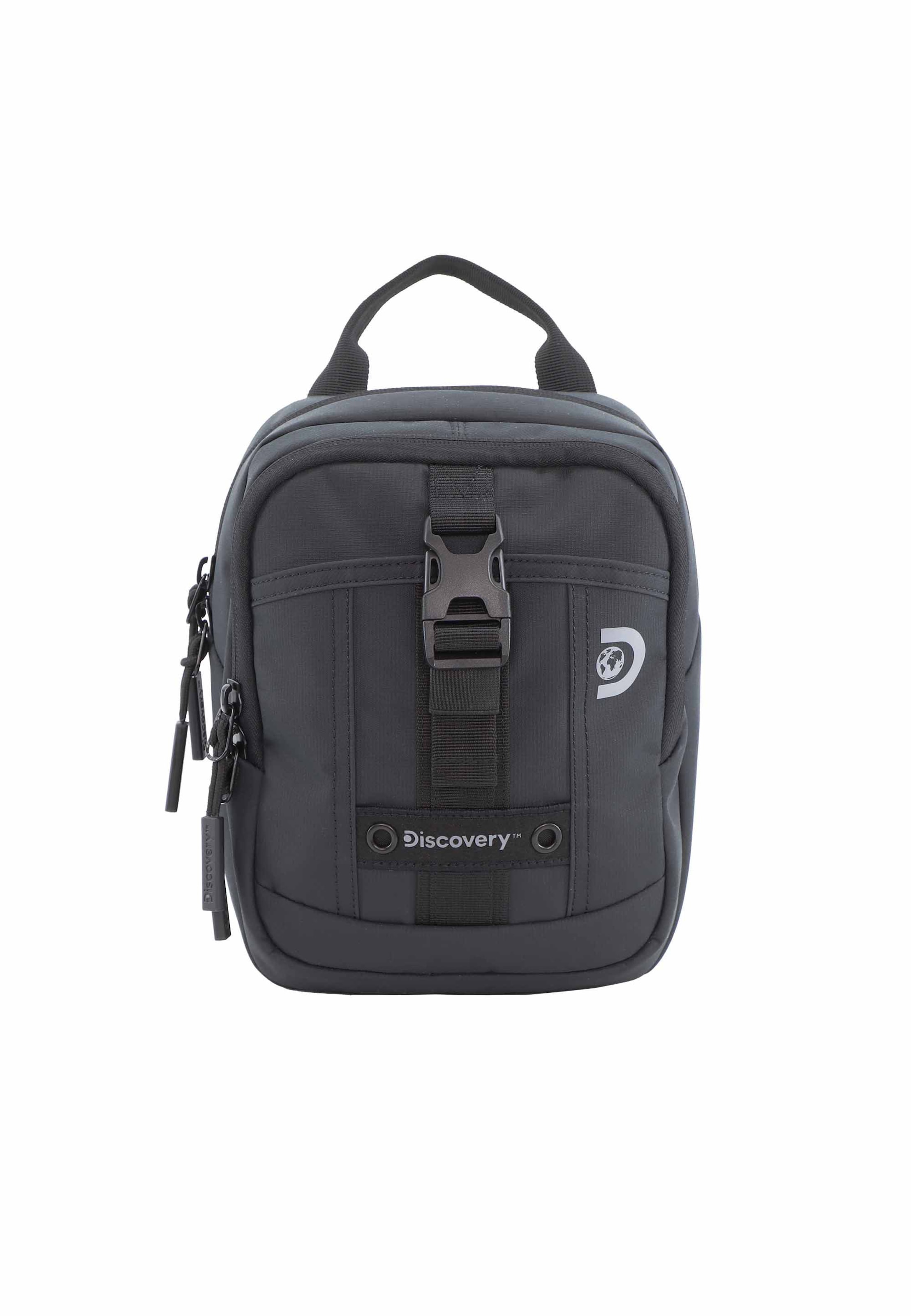 Discovery Schultertasche "Shield" in Schwarz: Vorderseite