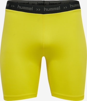 Hummel Skinny Workout Pants in Yellow: front