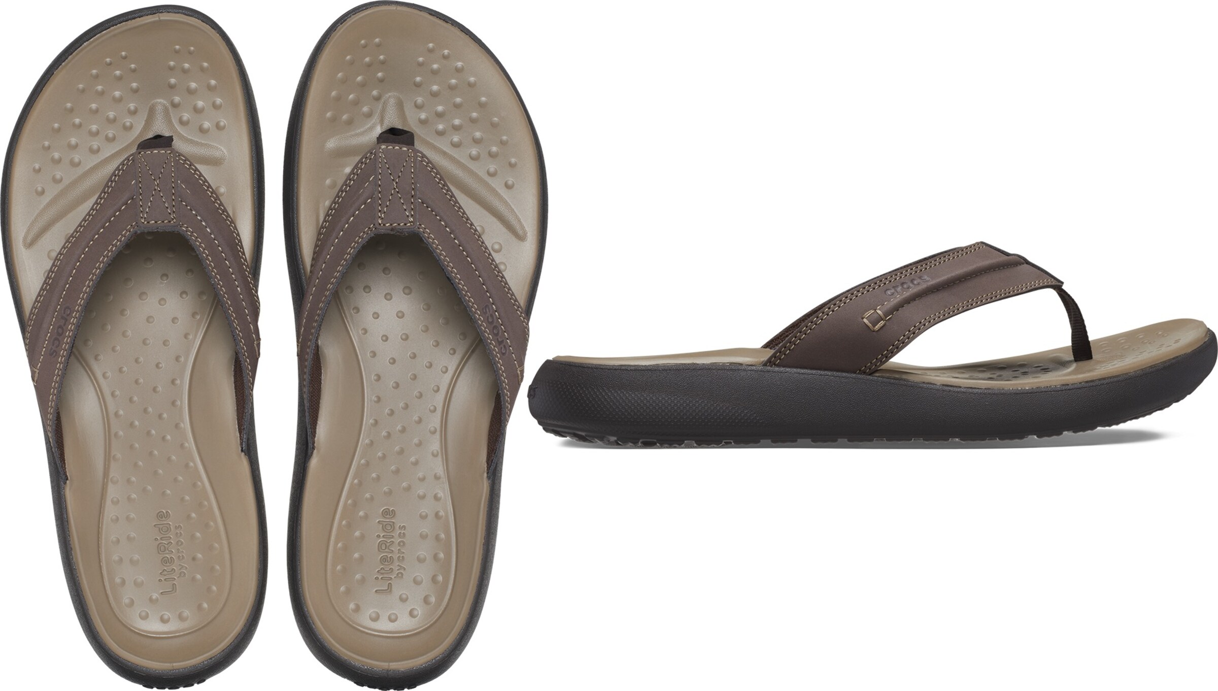 Crocs T-Bar Sandals in Brown