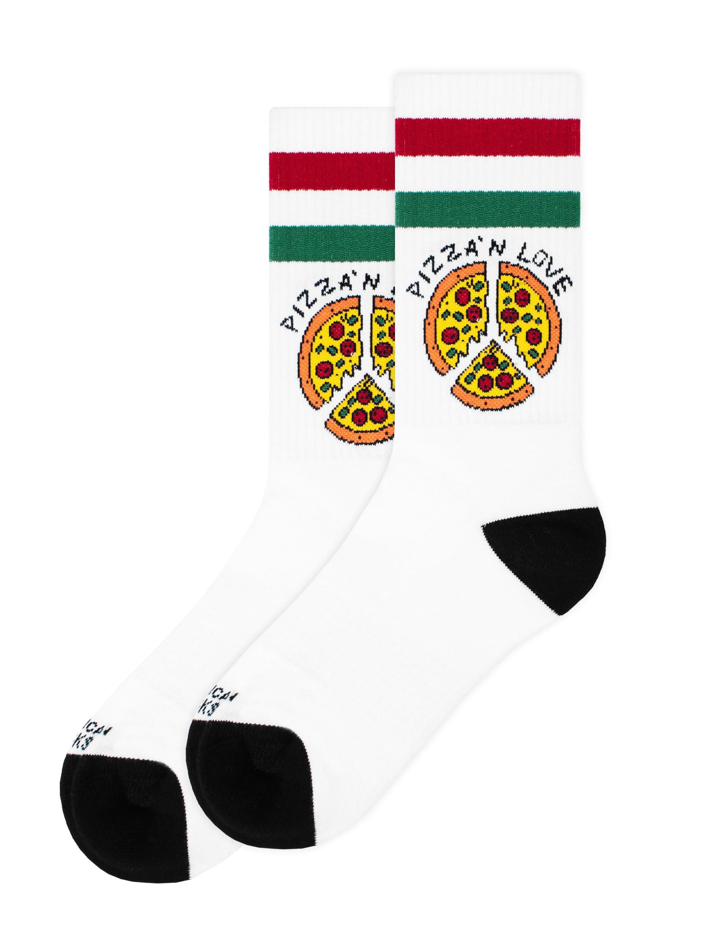 American Socks Socks 'Pizza'n Love' in White: front