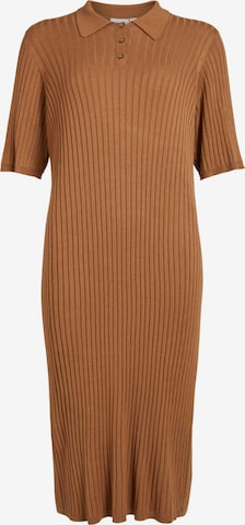 VILA Stickad klänning 'RINE' i brun: framsida