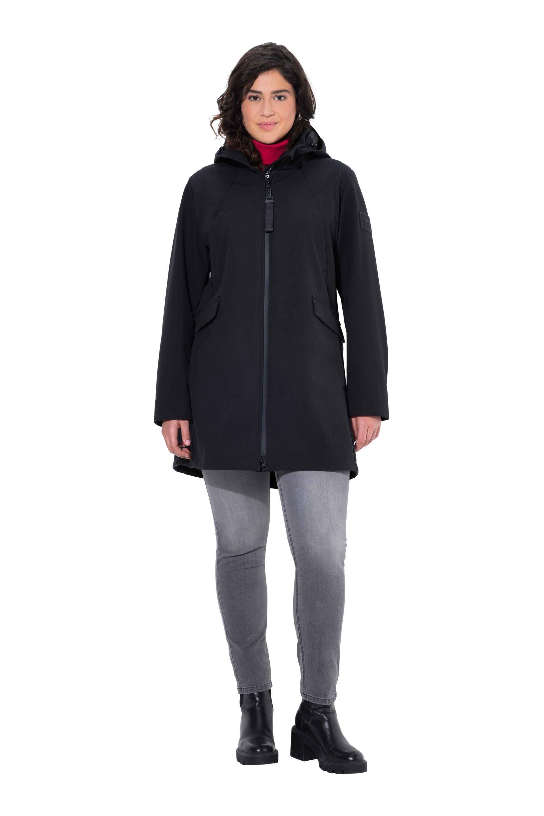 Ulla Popken Tussenmantel in Zwart