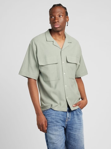 JACK & JONES Comfort fit Button Up Shirt 'LENNON' in Green: front