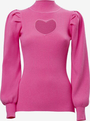 Pullover 'Heart' di Influencer in rosa: frontale