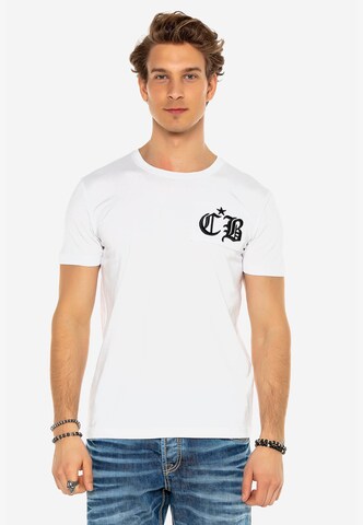 CIPO & BAXX Shirt 'CT573' in Wit: voorkant