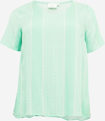 ONLY Carmakoma Blouse 'MARRAKESH' in Groen: voorkant