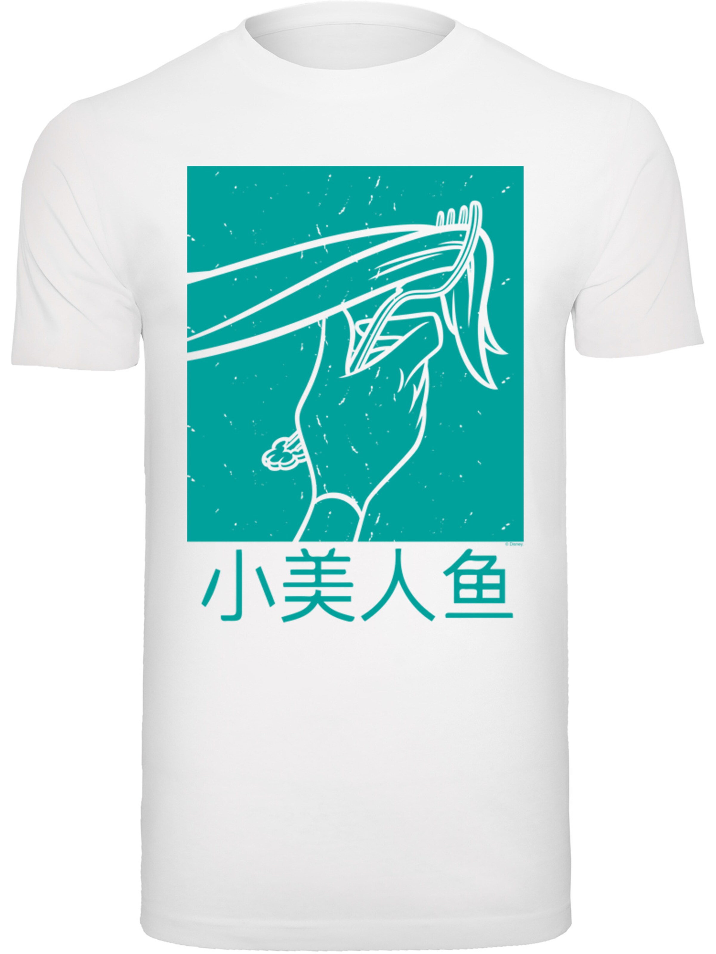 T-Shirt 'Disney Ariel The Little Mermaid Hair Stroke' F4NT4STIC en blanc : devant