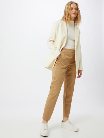 MOS MOSH Regular Trousers with creases in Beige