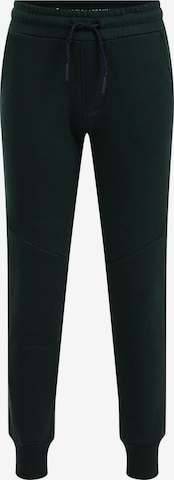 WE Fashion Zúžený Kalhoty – zelená: přední strana