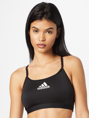 Low Support Sutien sport 'Aeroreact Light-Support' de la ADIDAS SPORTSWEAR pe negru: față