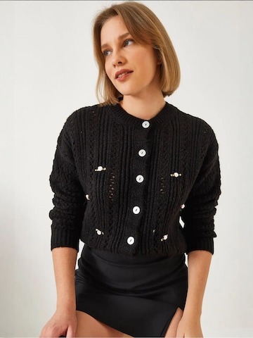 Bianco Lucci Gebreid vest in Zwart: voorkant