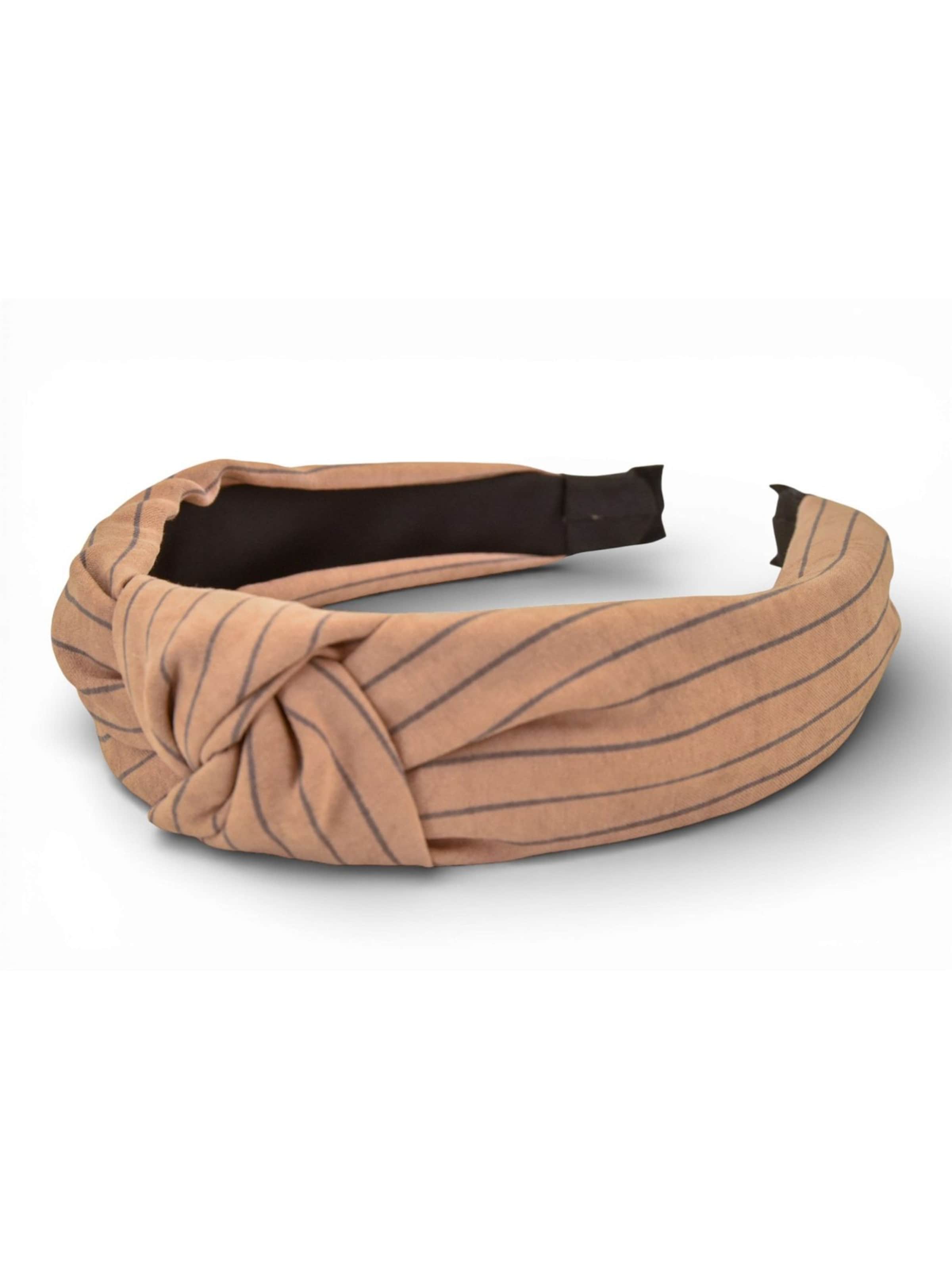 styleBREAKER Hair Jewelry 'Haarreif Gestreift mit Twist Knoten' in Brown: front