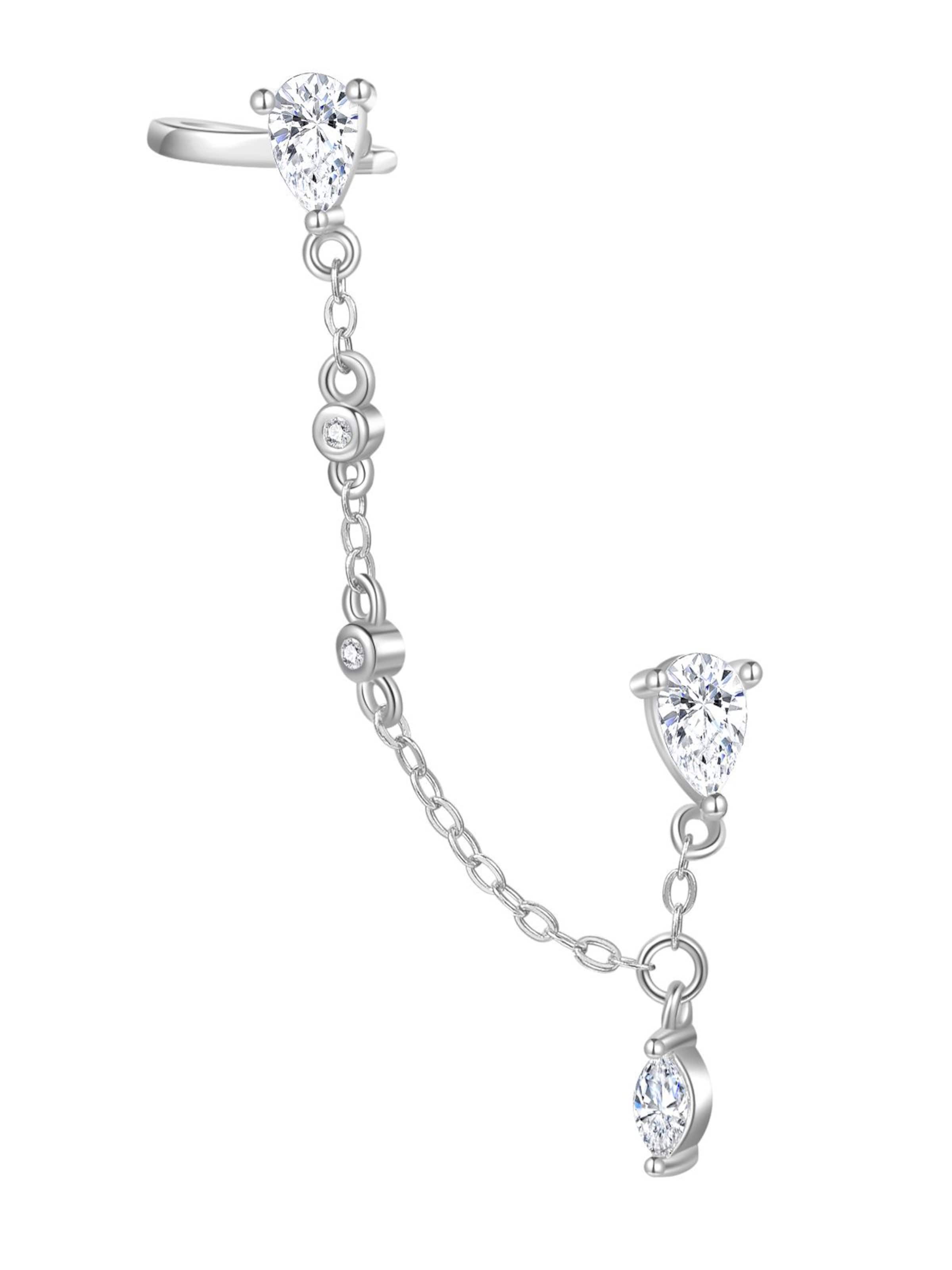 Orecchini 'Chain Cuff' Hey Happiness di colore argento, Visualizzazione prodotti