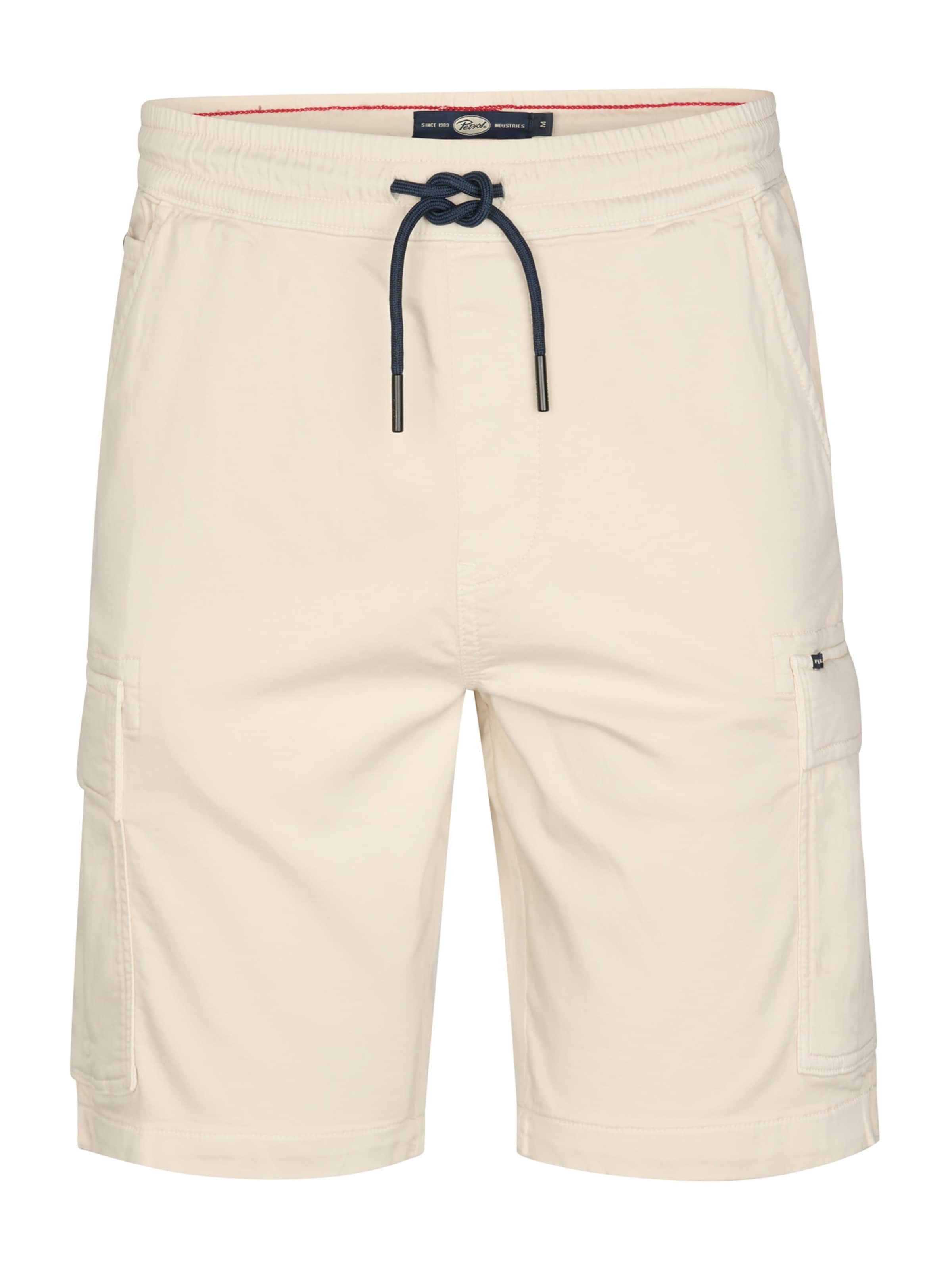 Petrol Industries - Pantalón cargo en blanco: frente