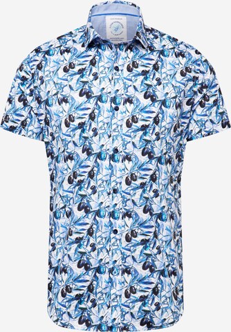 A Fish named Fred Button Up Shirt in Blue: front