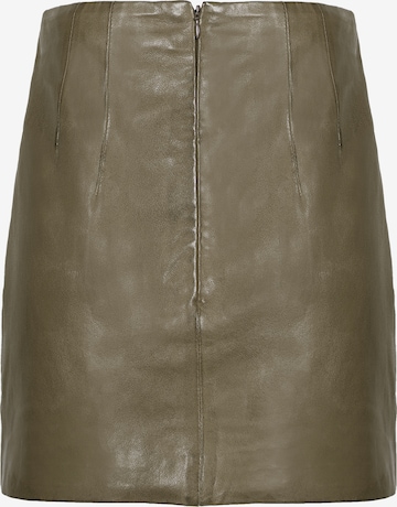 FREAKY NATION Sukňa ' Leather Mini Skirt ' - Zelená: predná strana