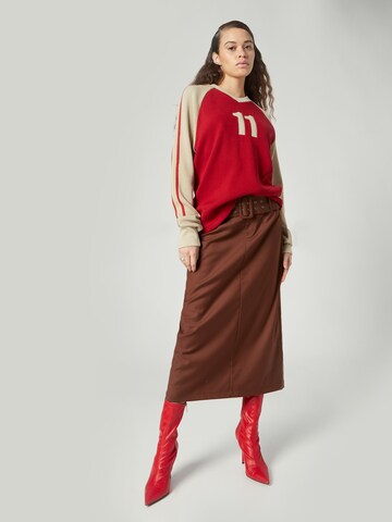 Bella x ABOUT YOU Skirt 'Rhonda' in Brown