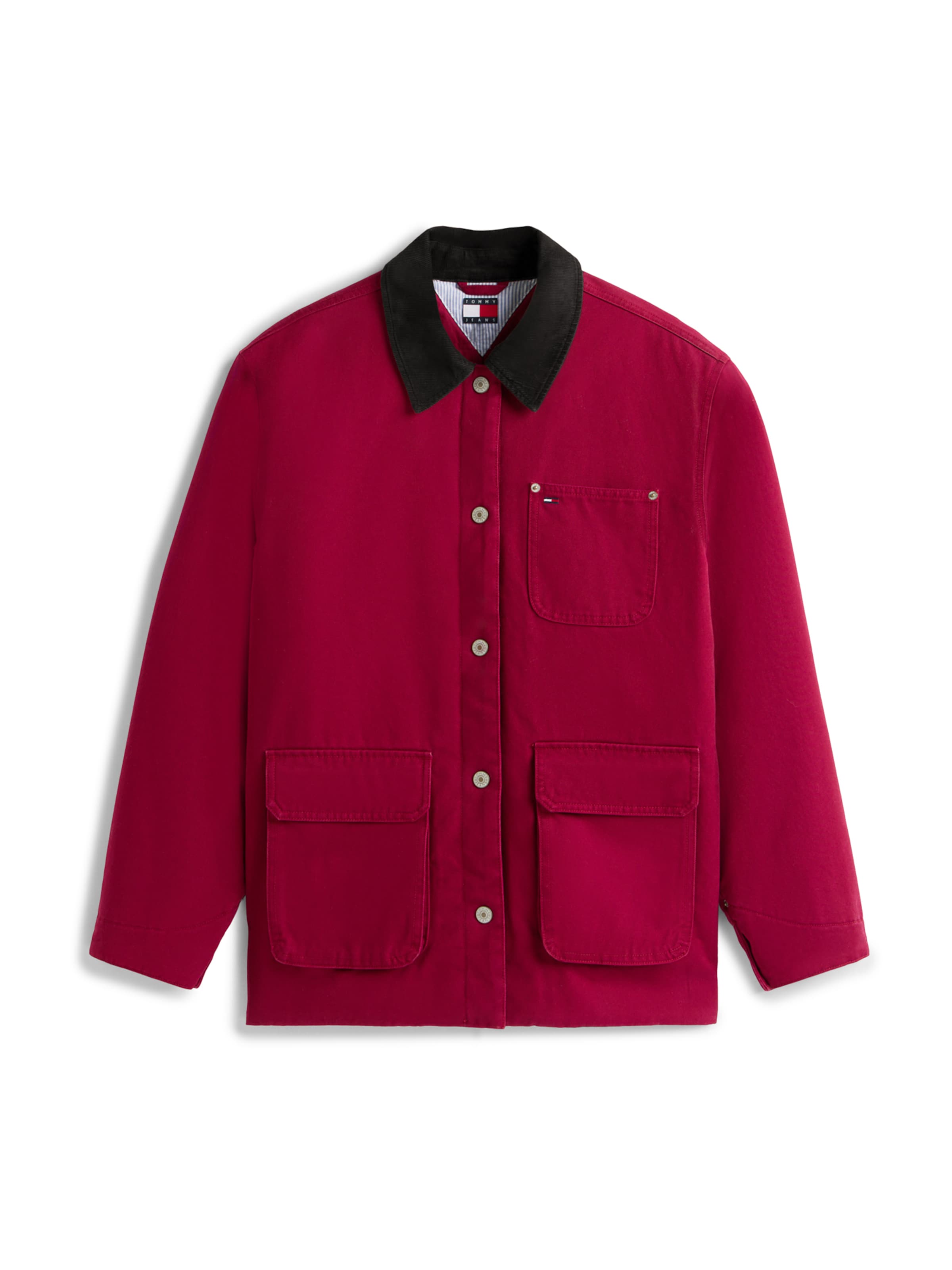 Tommy JeansPrijelazna jakna - crvena boja: prednji dio