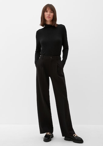 s.Oliver Wide leg Pleat-front trousers in Black