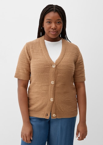 TRIANGLE Knit Cardigan in Brown: front