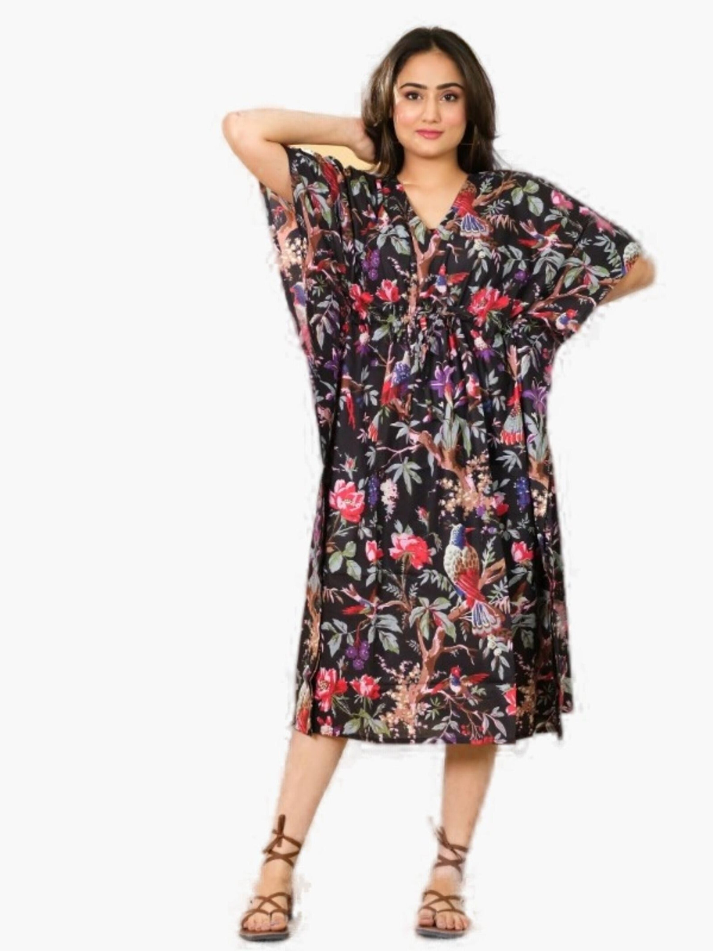 PfauGermany Oversized Dress 'KAFTAN Free Size Brustumfang – 170 cm . Länge 130 cm' in Black