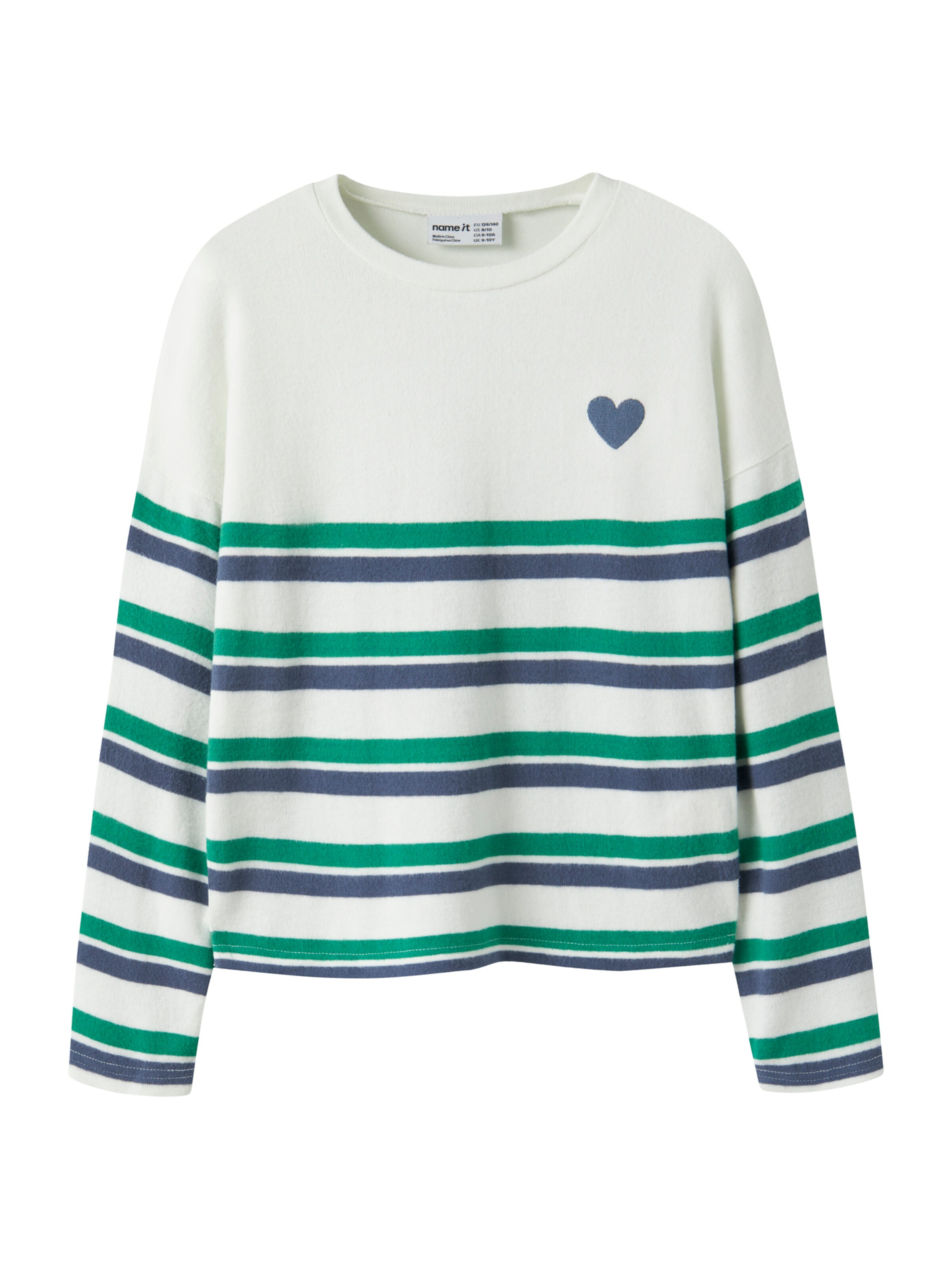 NAME IT Pull-over 'NKFLINE' en 122-128 en bleu roi / sapin / blanc, Vue avec produit