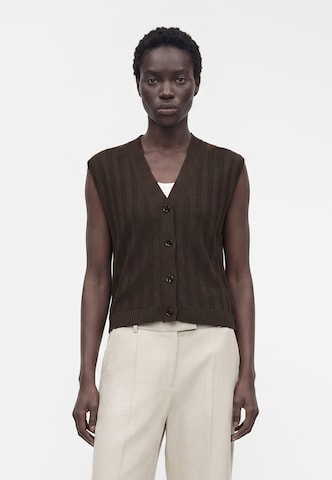 brūns MM by Max Mara Adīta veste 'LRANGHI': no priekšpuses