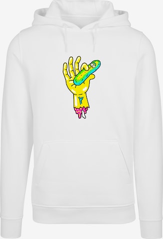 F4NT4STIC Sweatshirt 'Rick and Morty Pickle Hand' in White: front