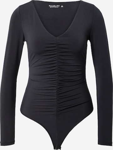 Abercrombie & Fitch Shirt bodysuit in Black: front