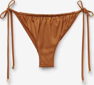 CALZEDONIA Bikini Bottoms 'Shiny Satin' in Brown: front