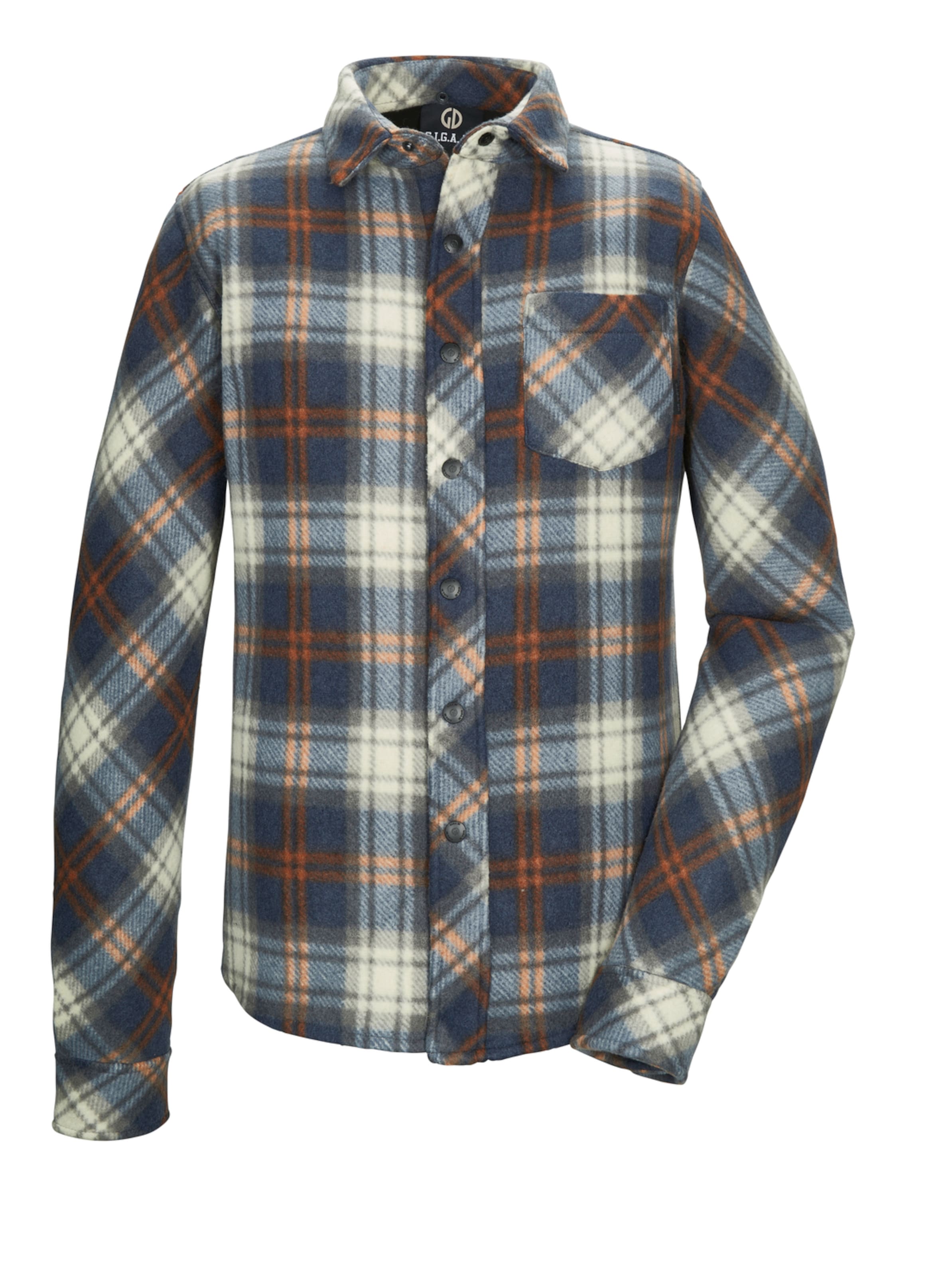 G.I.G.A. DX by killtec Regular fit Button Up Shirt in Red: front