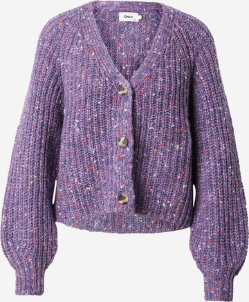 ONLY Knit cardigan 'SPRINKLE LIFE' in Purple: front