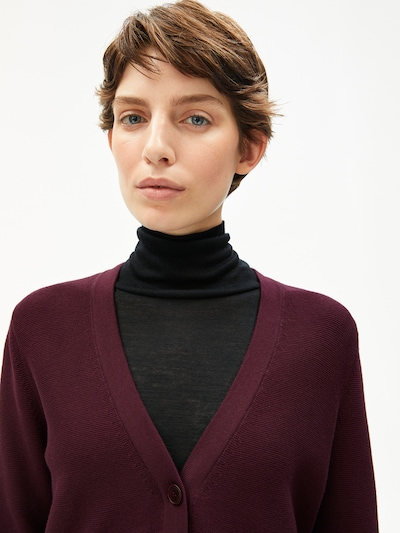 ARMEDANGELS Strickjacke MENAAL LINKS in bordeaux, Produktansicht